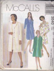 3540 SLVLSS BIAS DRESS,COAT LINED OR NOT PATTERN 16-22